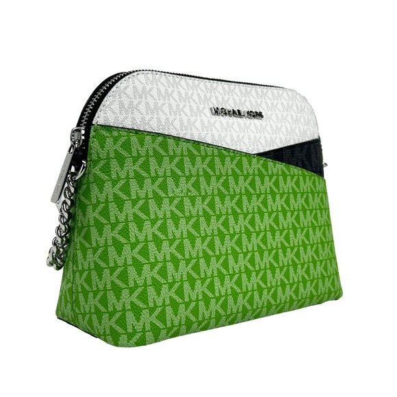 NEW Michael Kors Jet Set Travel Medium X Cross Dome Crossbody Bag Green Multi - Picture 4 of 5